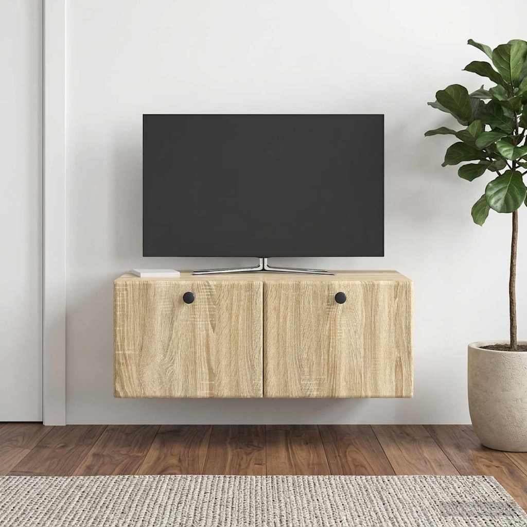 vidaXL Szafka RTV montowana na ścianie 78,5 x 41 x 30 cm dąb Sonoma