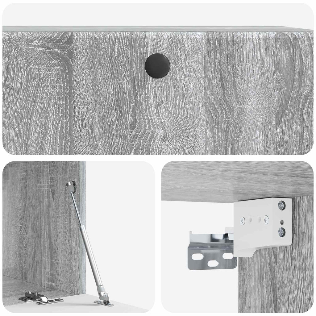 vidaXL Szafka RTV montowana na ścianie 78,5 x 41 x 30 cm Szary Sonoma