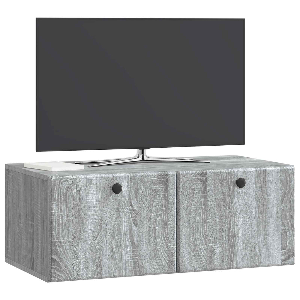 vidaXL Szafka RTV montowana na ścianie 78,5 x 41 x 30 cm Szary Sonoma