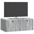 vidaXL Szafka RTV montowana na ścianie 78,5 x 41 x 30 cm Szary Sonoma
