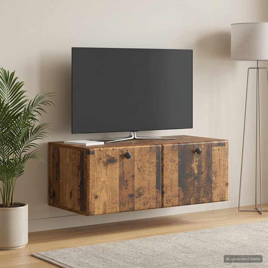 vidaXL Szafka RTV montowana na ścianie 78,5 x 41 x 30 cm Stare drewno