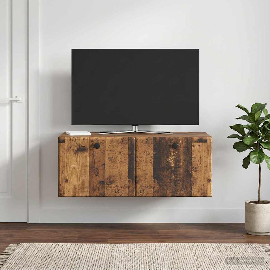 vidaXL Szafka RTV montowana na ścianie 78,5 x 41 x 30 cm Stare drewno