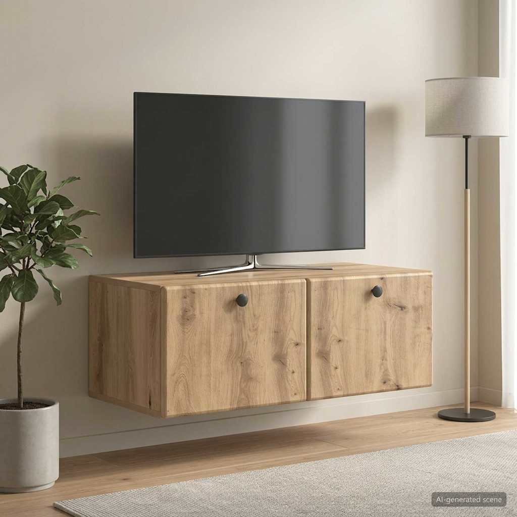 vidaXL Szafka RTV montowana na ścianie 78,5 x 41 x 30 cm Dąb artisan