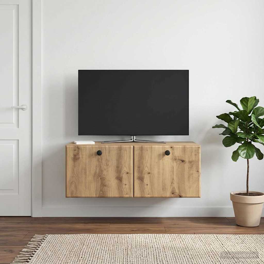 vidaXL Szafka RTV montowana na ścianie 78,5 x 41 x 30 cm Dąb artisan