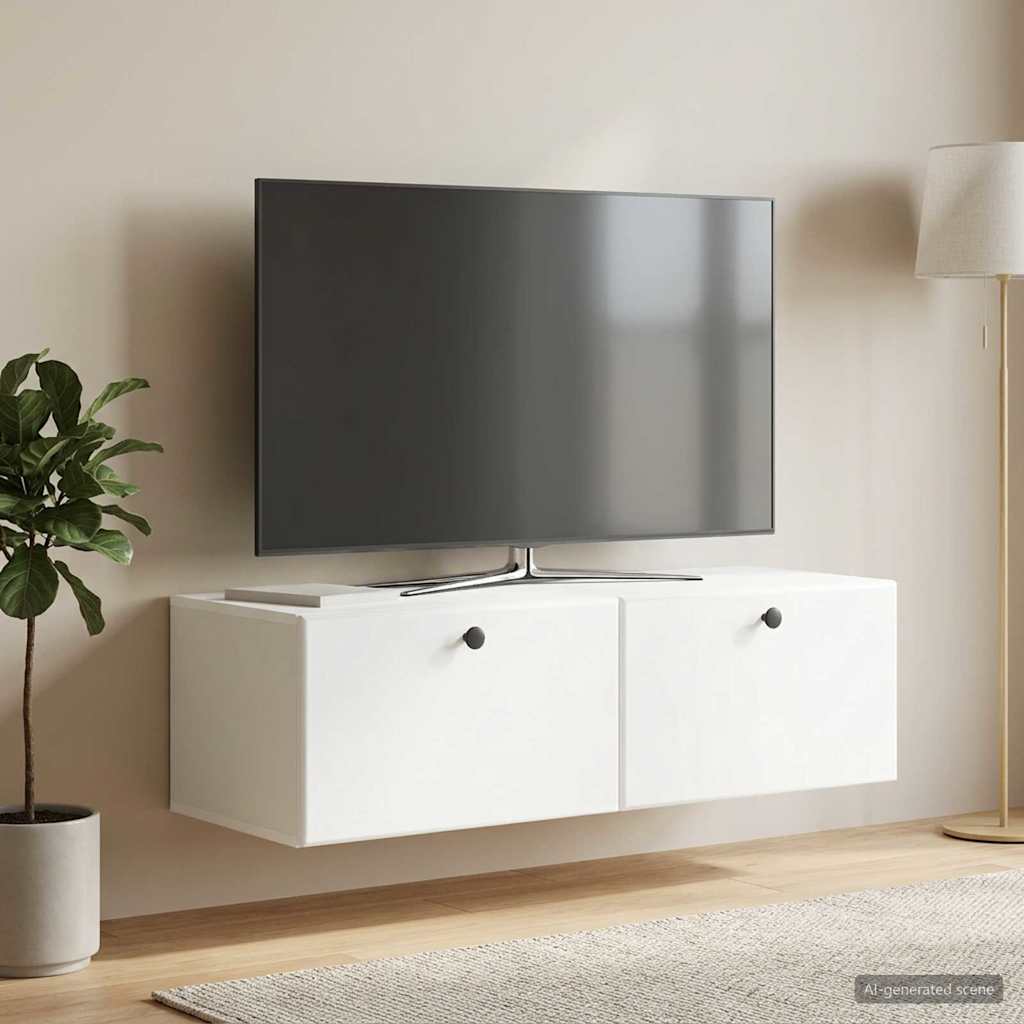 vidaXL Szafka RTV montowana na ścianie 98 x 41 x 30 cm Biały