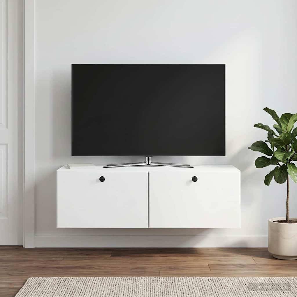 vidaXL Szafka RTV montowana na ścianie 98 x 41 x 30 cm Biały