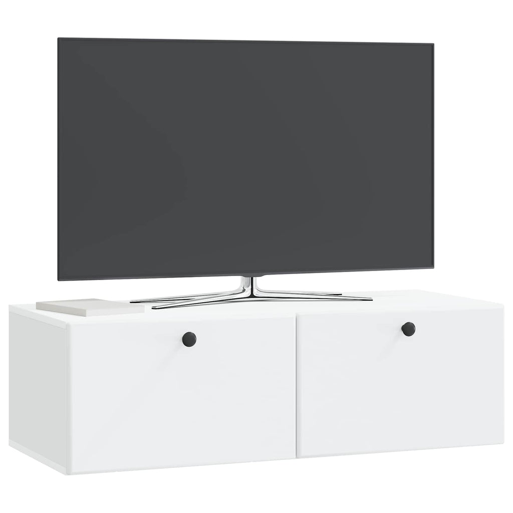 vidaXL Szafka RTV montowana na ścianie 98 x 41 x 30 cm Biały