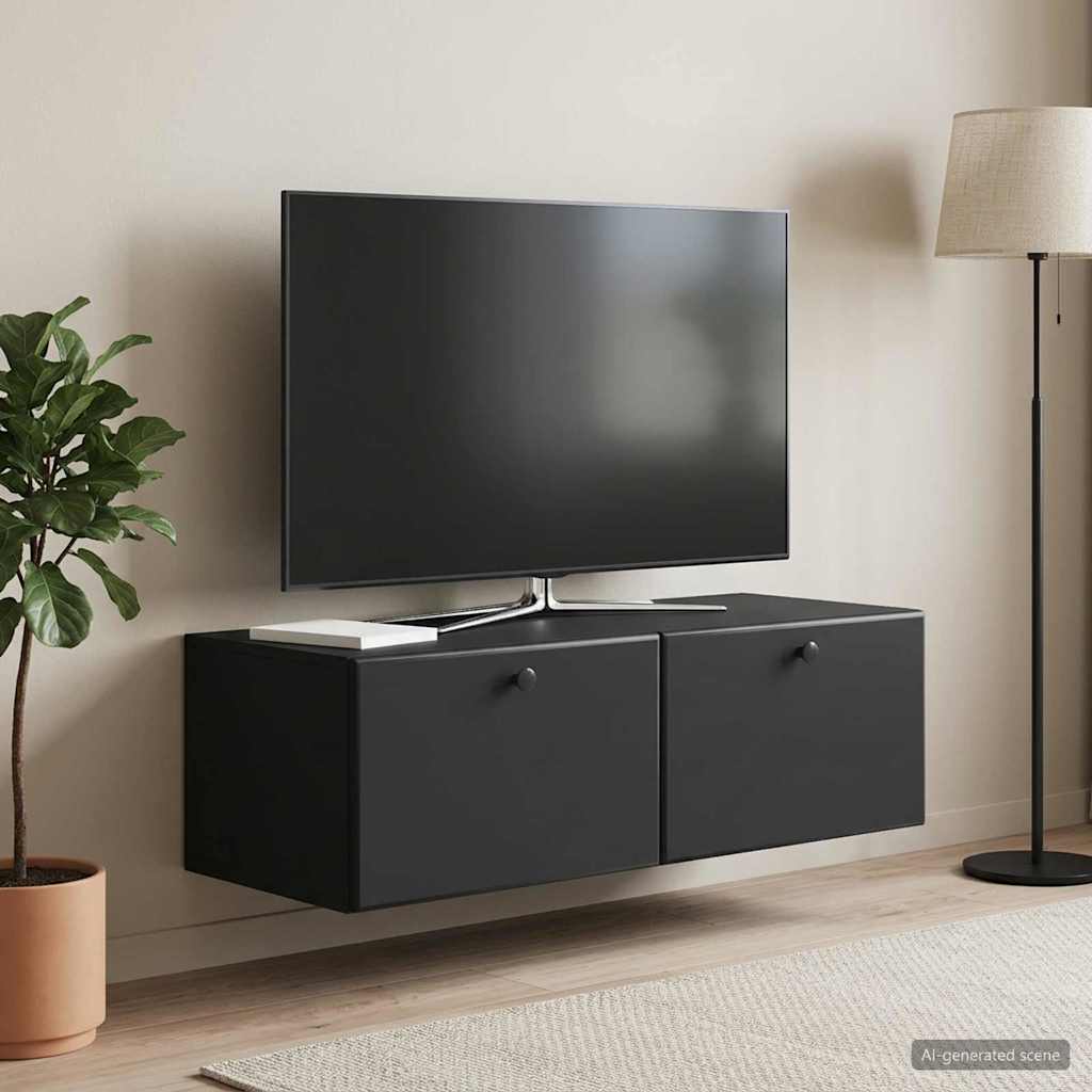 vidaXL Szafka RTV montowana na ścianie 98 x 41 x 30 cm Czarny