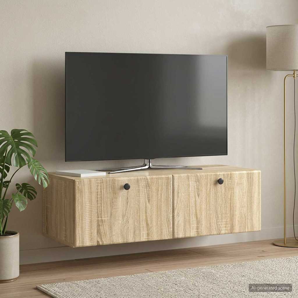 vidaXL Szafka RTV montowana na ścianie 98 x 41 x 30 cm dąb Sonoma
