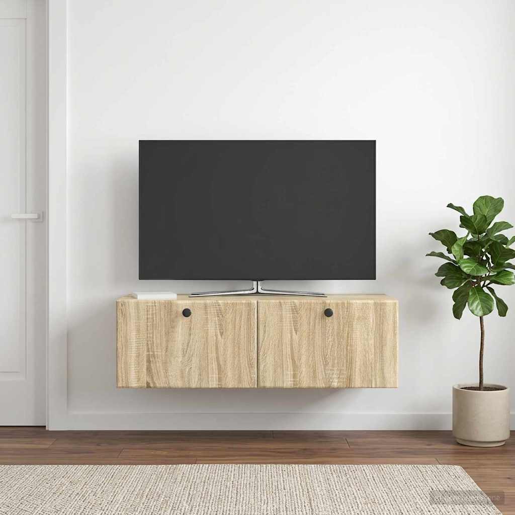 vidaXL Szafka RTV montowana na ścianie 98 x 41 x 30 cm dąb Sonoma