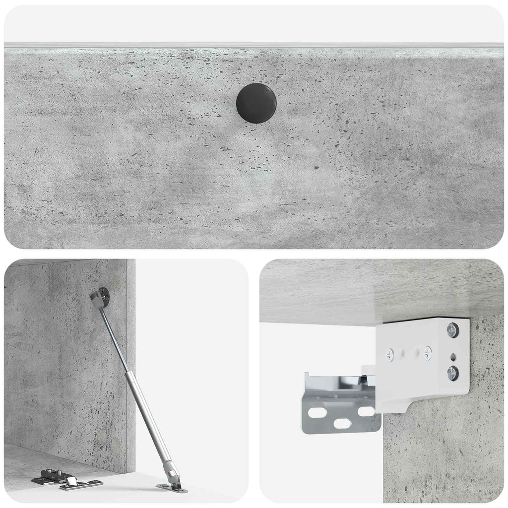 vidaXL Szafka RTV montowana na ścianie 98 x 41 x 30 cm Betonowy szary