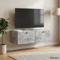 vidaXL Szafka RTV montowana na ścianie 98 x 41 x 30 cm Betonowy szary
