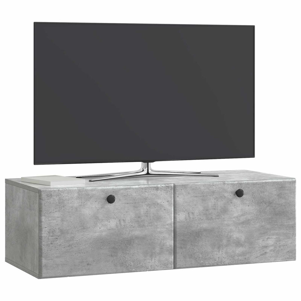 vidaXL Szafka RTV montowana na ścianie 98 x 41 x 30 cm Betonowy szary