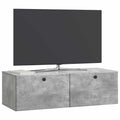 vidaXL Szafka RTV montowana na ścianie 98 x 41 x 30 cm Betonowy szary