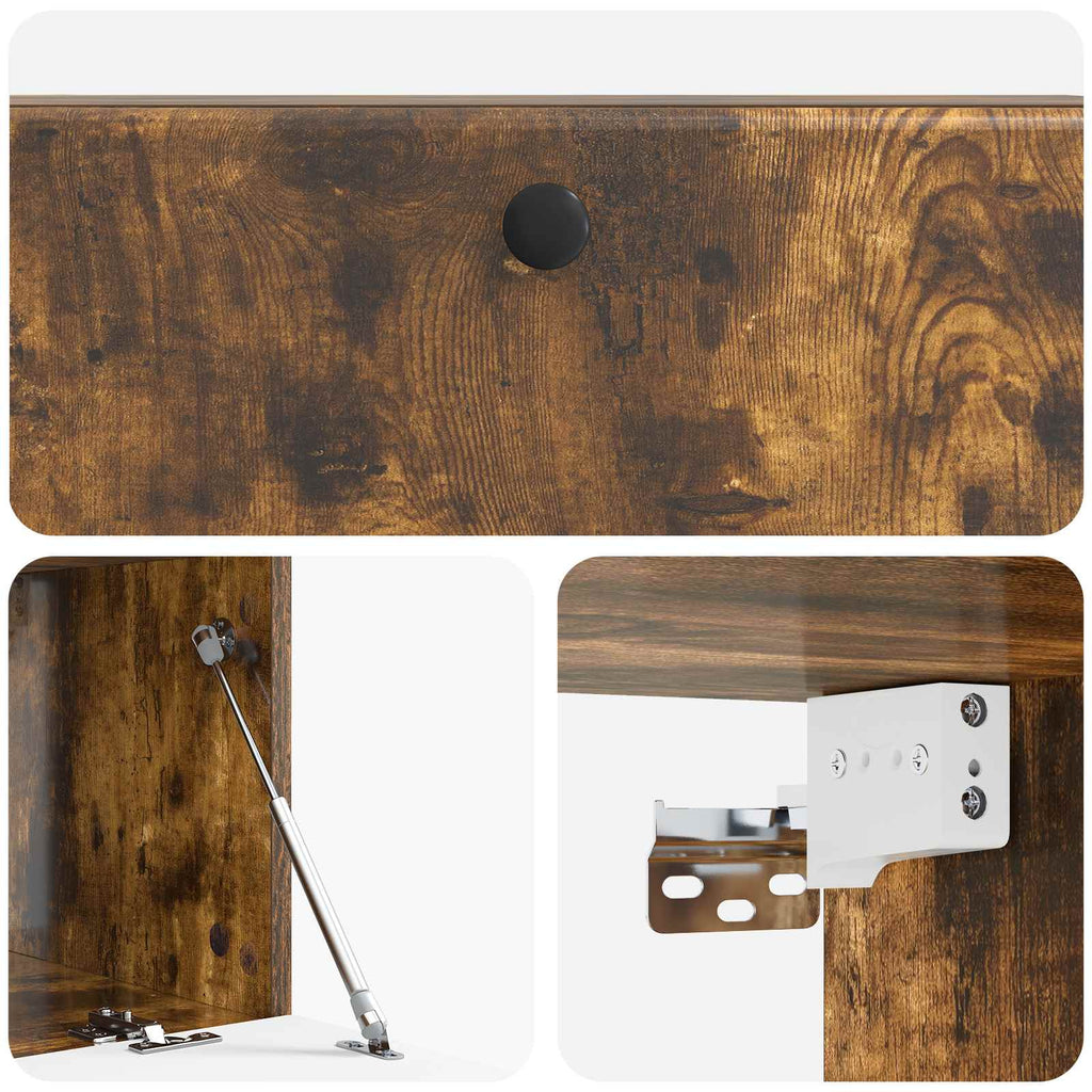 vidaXL Szafka RTV montowana na ścianie 98 x 41 x 30 cm Dąb wędzony