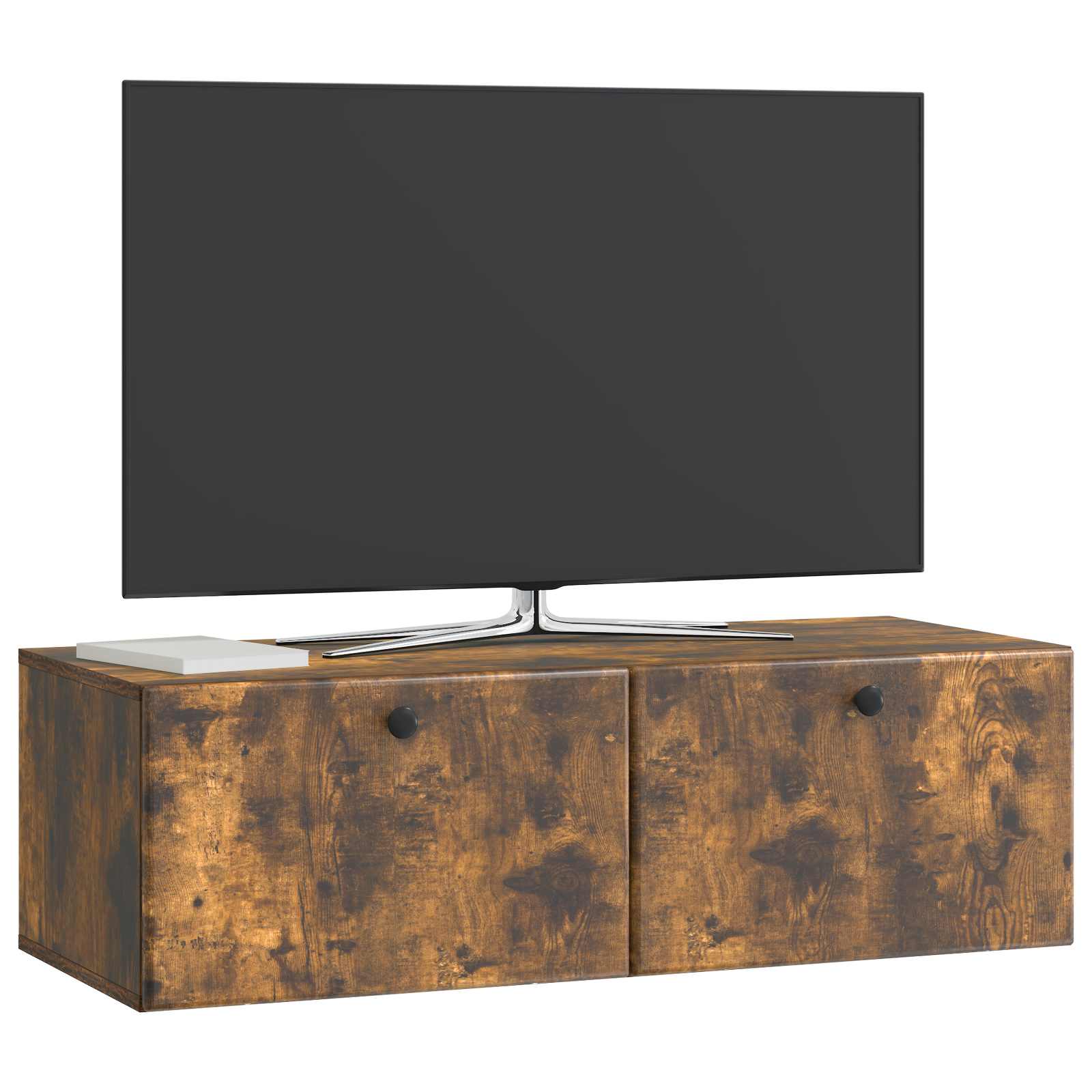 vidaXL Szafka RTV montowana na ścianie 98 x 41 x 30 cm Dąb wędzony