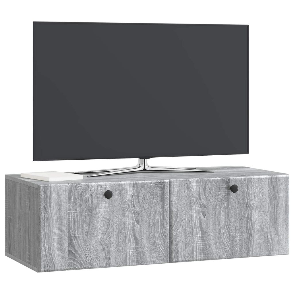 vidaXL Szafka RTV montowana na ścianie 98 x 41 x 30 cm Szary Sonoma