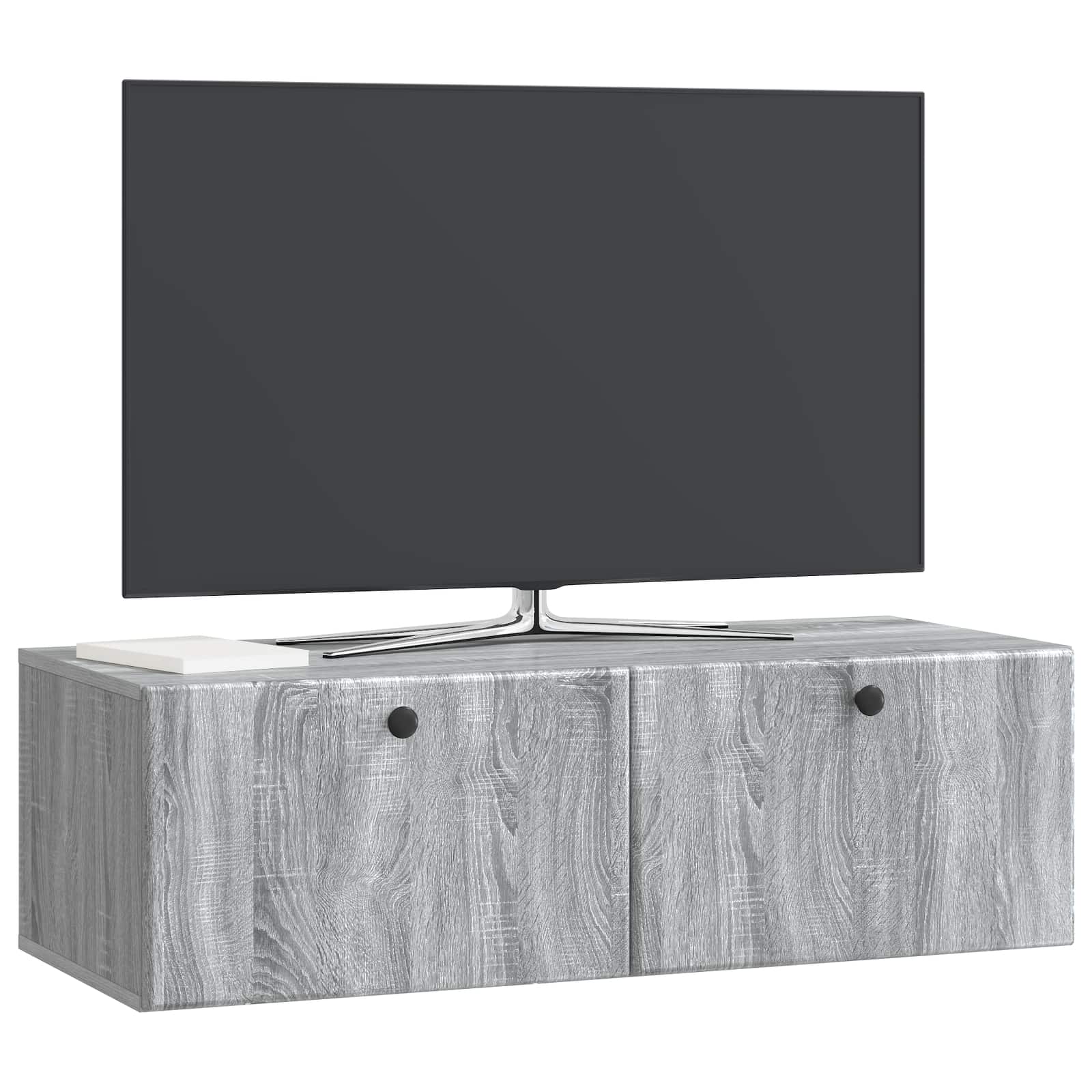 vidaXL Szafka RTV montowana na ścianie 98 x 41 x 30 cm Szary Sonoma