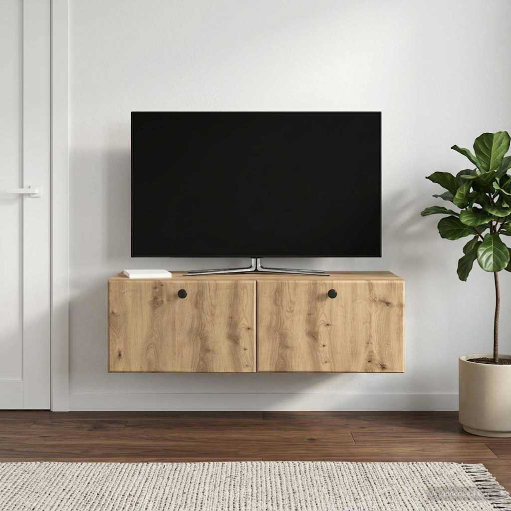 vidaXL Szafka RTV montowana na ścianie 98 x 41 x 30 cm Dąb artisan