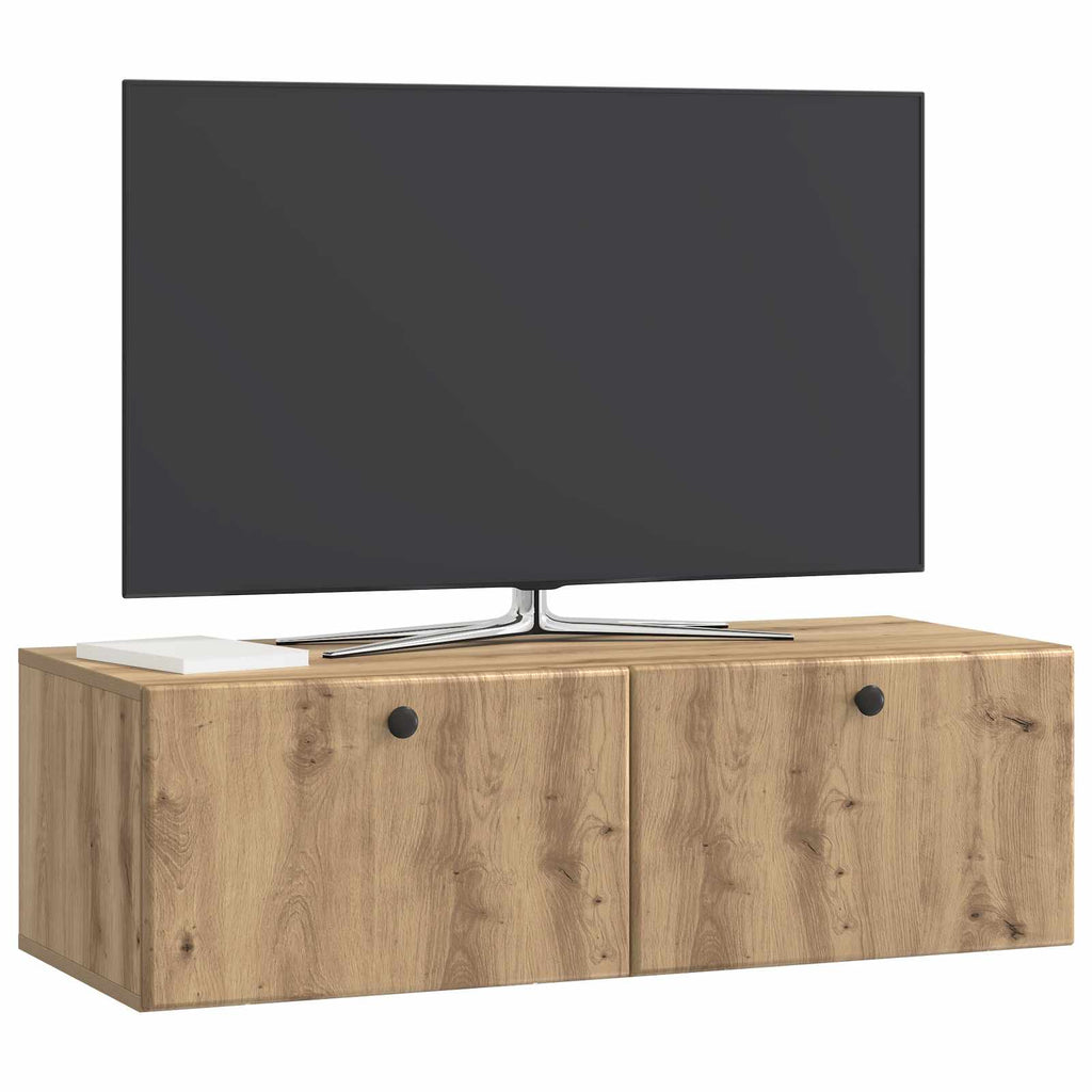 vidaXL Szafka RTV montowana na ścianie 98 x 41 x 30 cm Dąb artisan