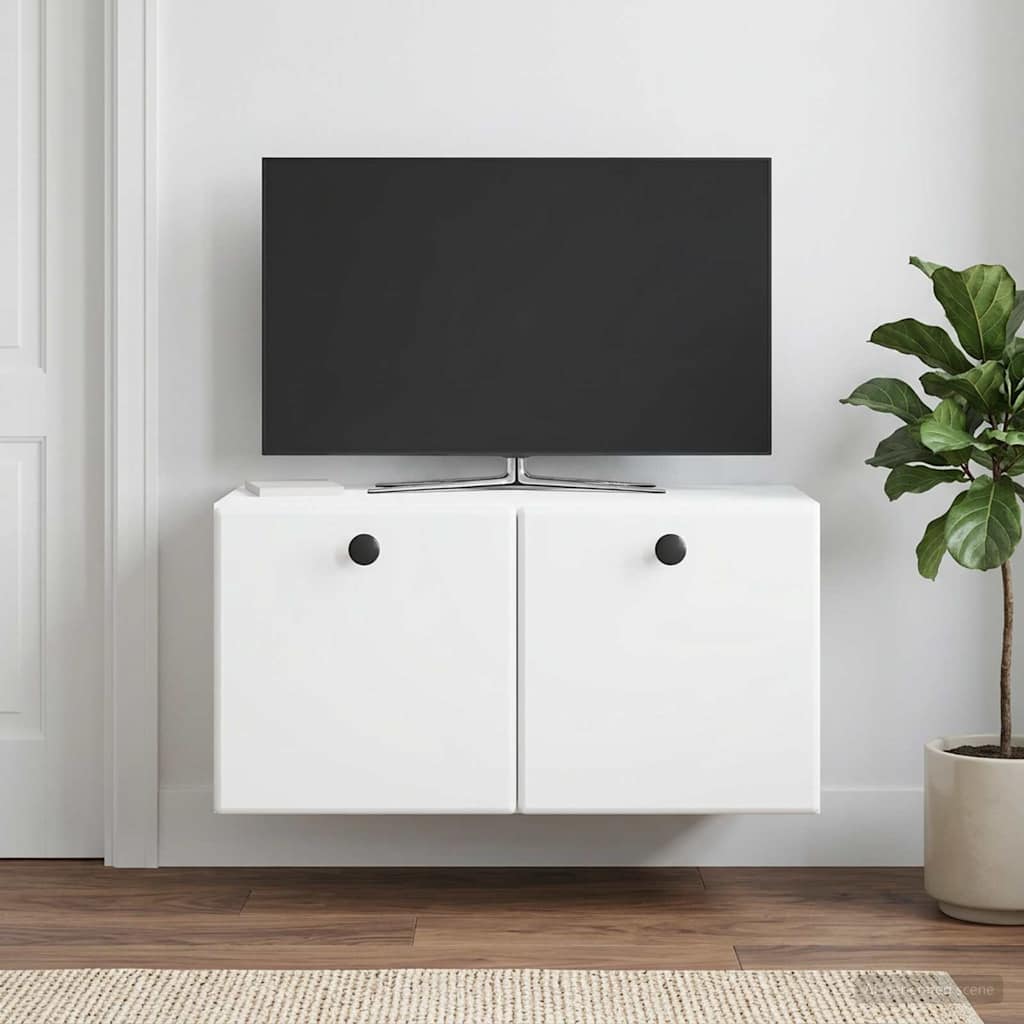 vidaXL Szafka RTV montowana na ścianie 59,5 x 31 x 30 cm Biały
