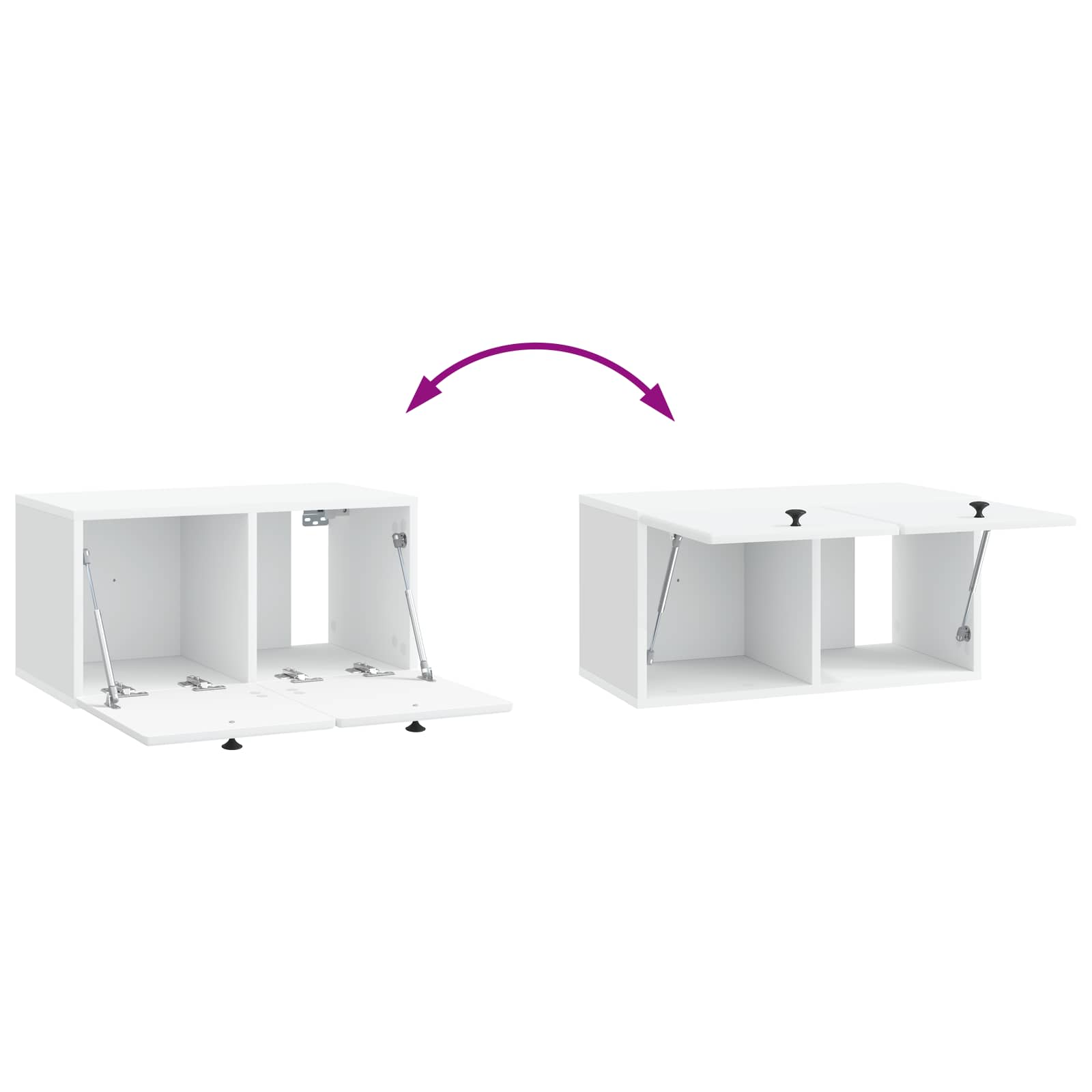 vidaXL Szafka RTV montowana na ścianie 59,5 x 31 x 30 cm Biały