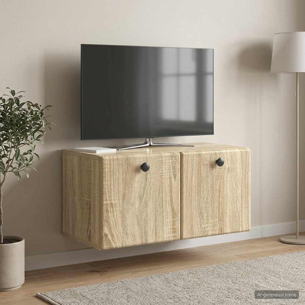 vidaXL Szafka RTV montowana na ścianie 59,5 x 31 x 30 cm dąb Sonoma