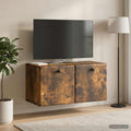 vidaXL Szafka RTV montowana na ścianie 59,5 x 31 x 30 cm Dąb wędzony