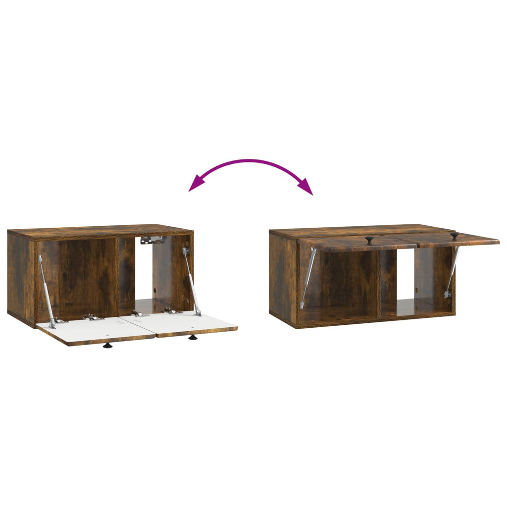 vidaXL Szafka RTV montowana na ścianie 59,5 x 31 x 30 cm Dąb wędzony