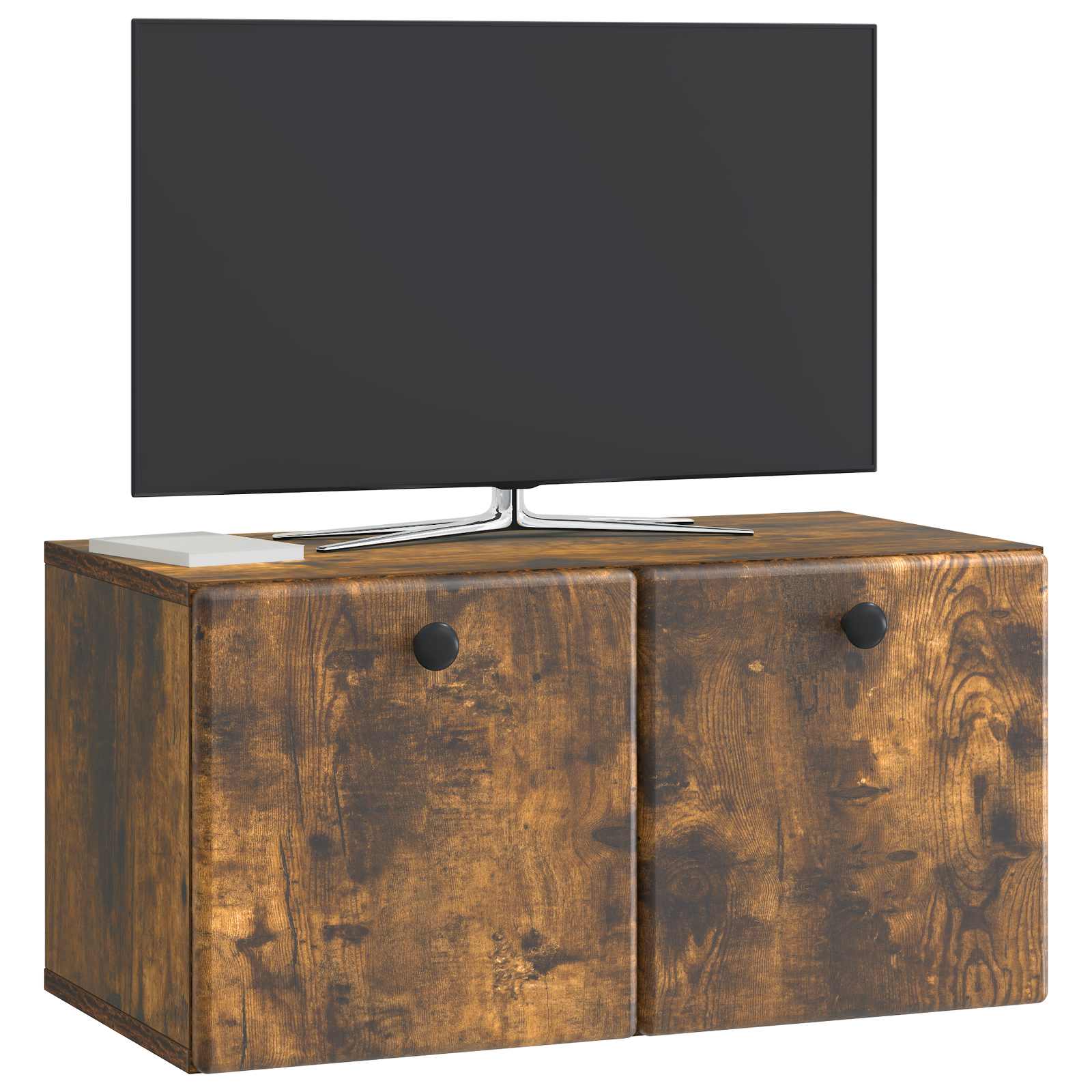 vidaXL Szafka RTV montowana na ścianie 59,5 x 31 x 30 cm Dąb wędzony