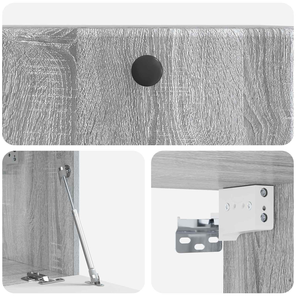 vidaXL Szafka RTV montowana na ścianie 59,5 x 31 x 30 cm Szary Sonoma