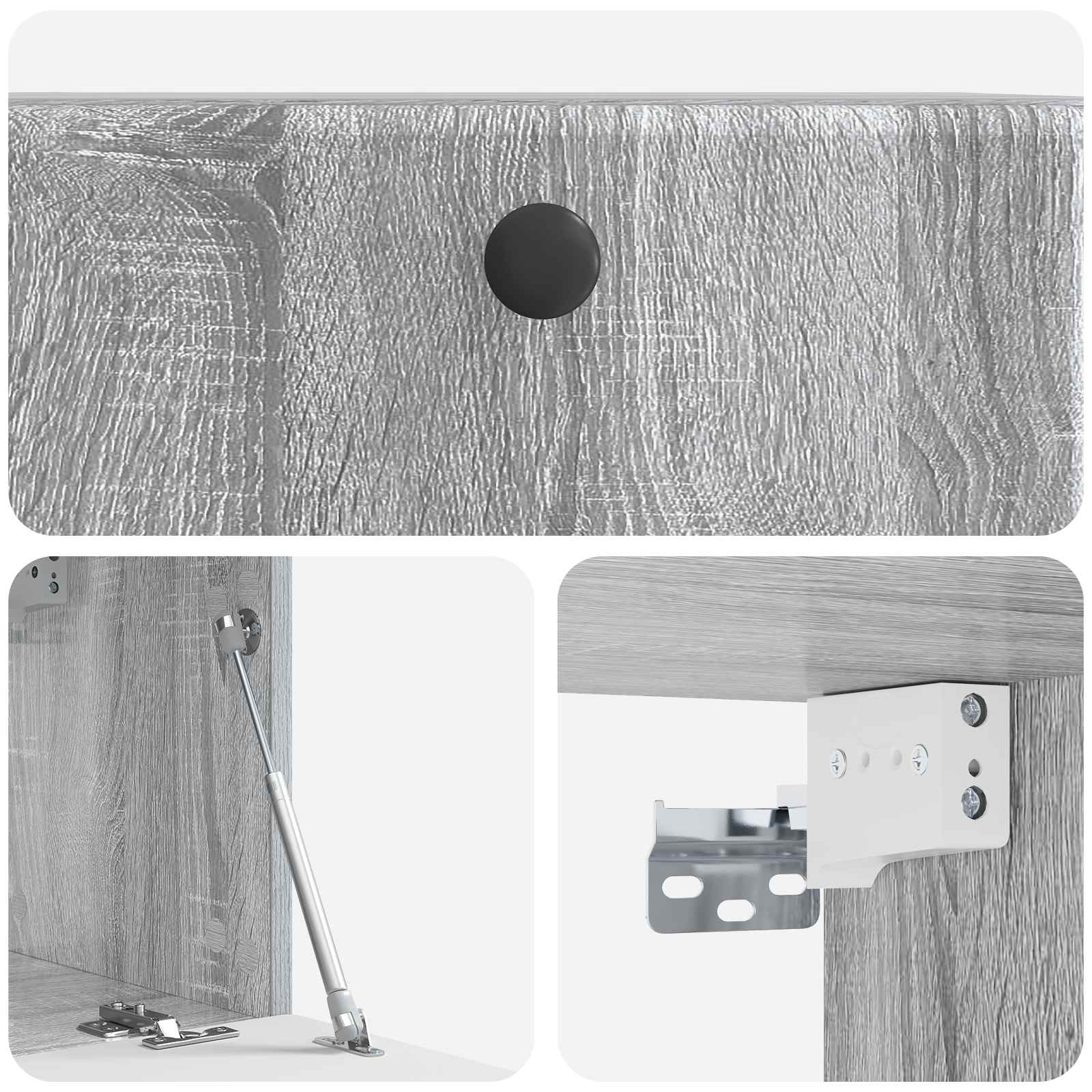 vidaXL Szafka RTV montowana na ścianie 59,5 x 31 x 30 cm Szary Sonoma