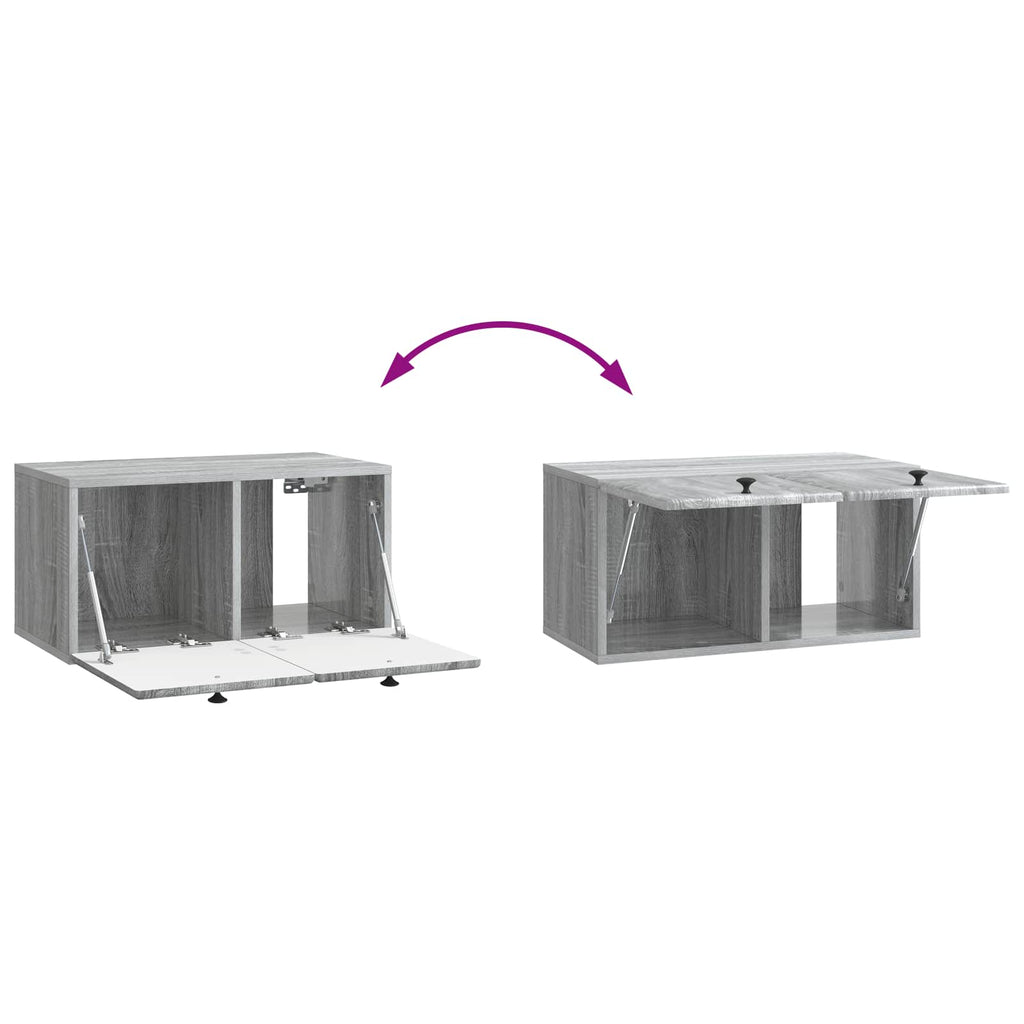 vidaXL Szafka RTV montowana na ścianie 59,5 x 31 x 30 cm Szary Sonoma