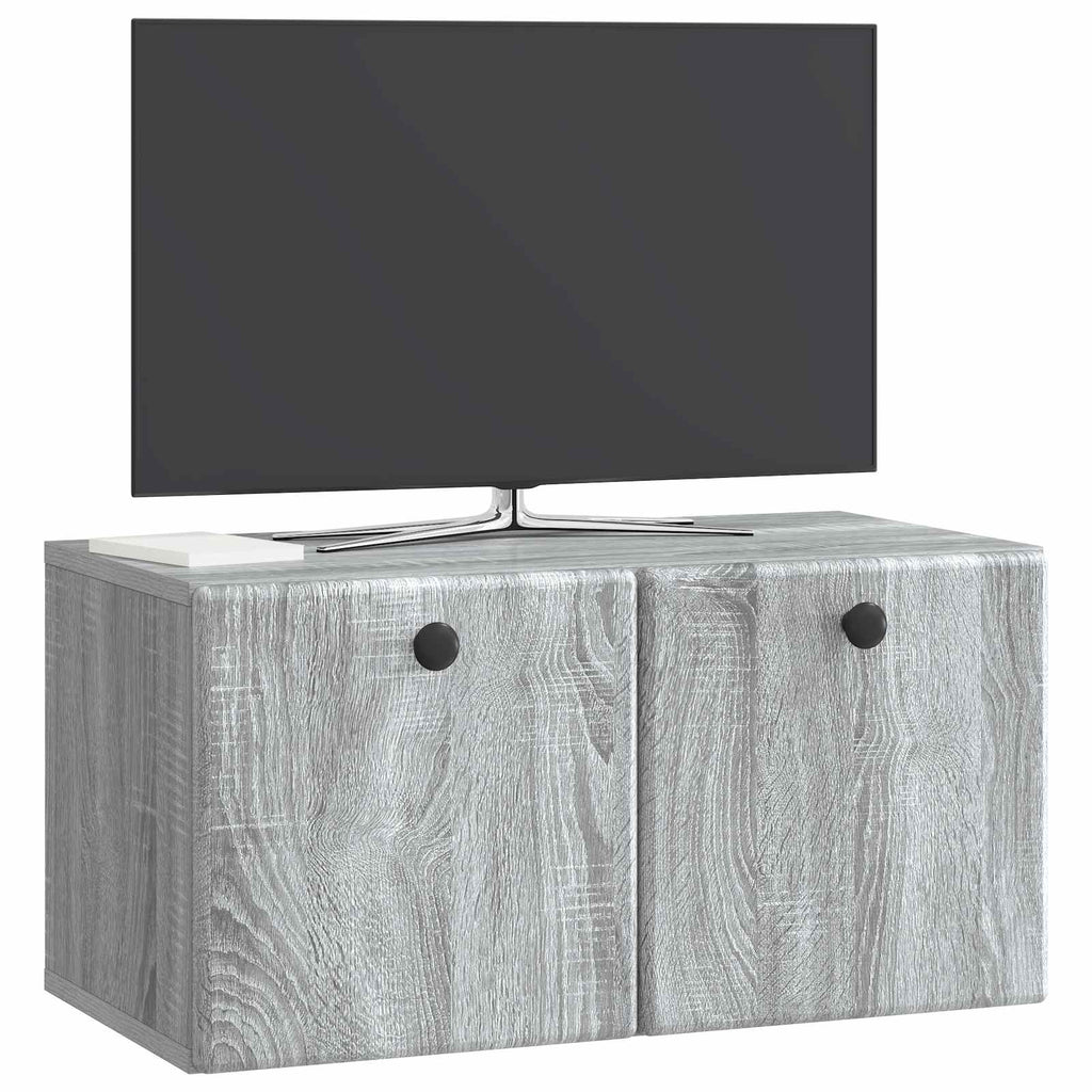 vidaXL Szafka RTV montowana na ścianie 59,5 x 31 x 30 cm Szary Sonoma