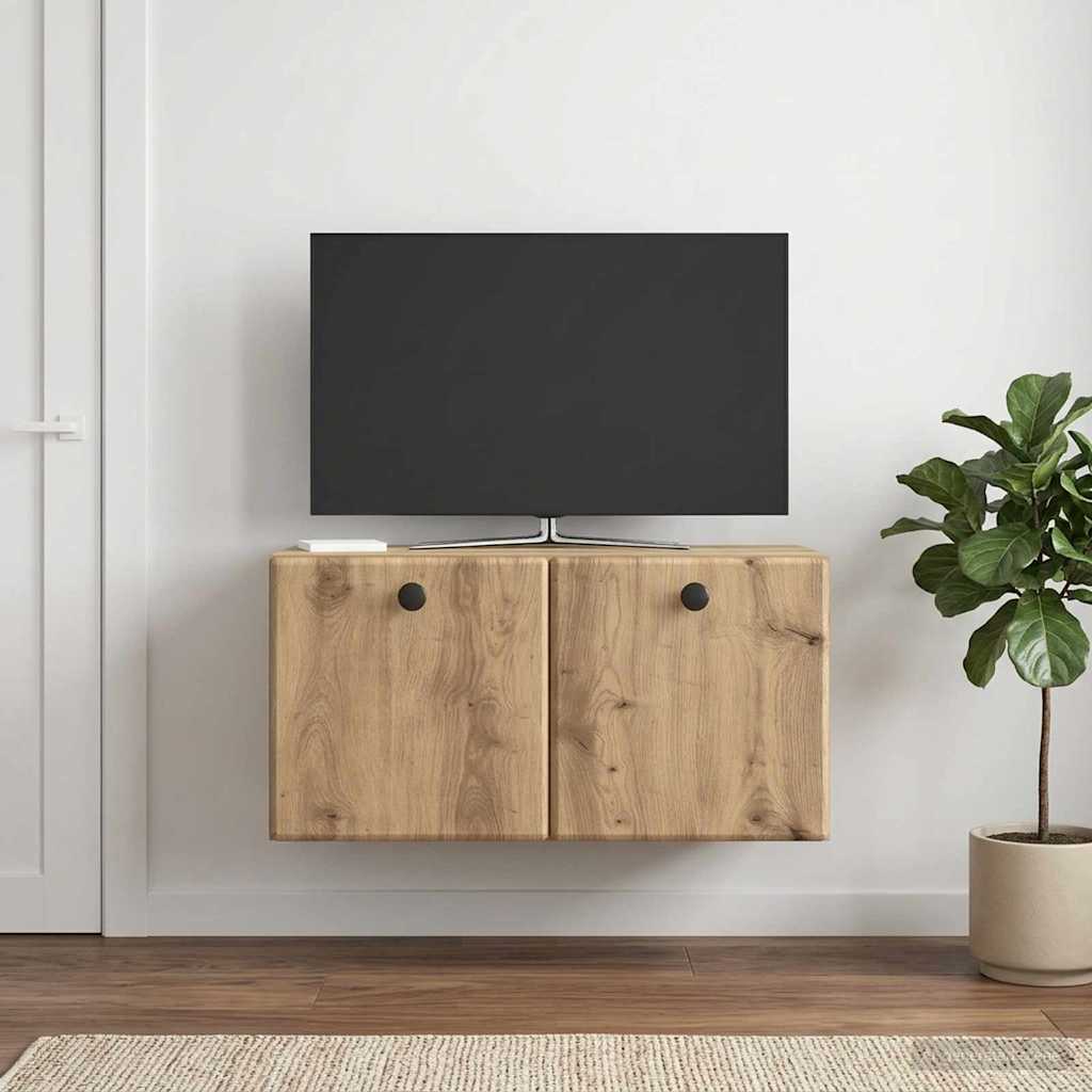 vidaXL Szafka RTV montowana na ścianie 59,5 x 31 x 30 cm Dąb artisan