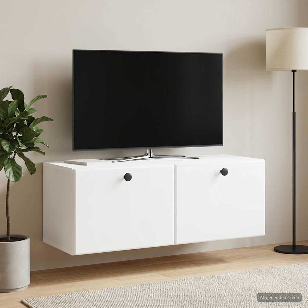 vidaXL Szafka RTV montowana na ścianie 78,5 x 31 x 30 cm Biały