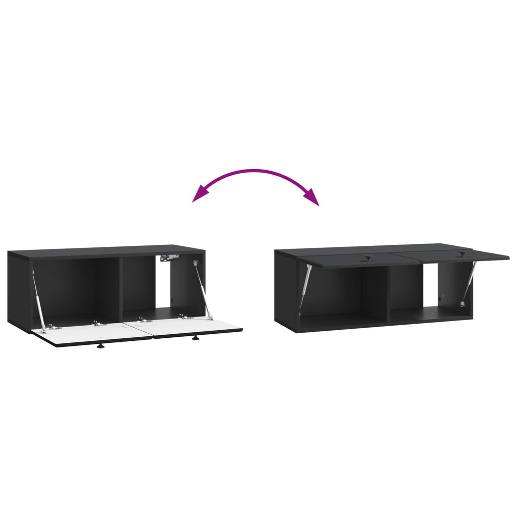 vidaXL Szafka RTV montowana na ścianie 78,5 x 31 x 30 cm Czarny
