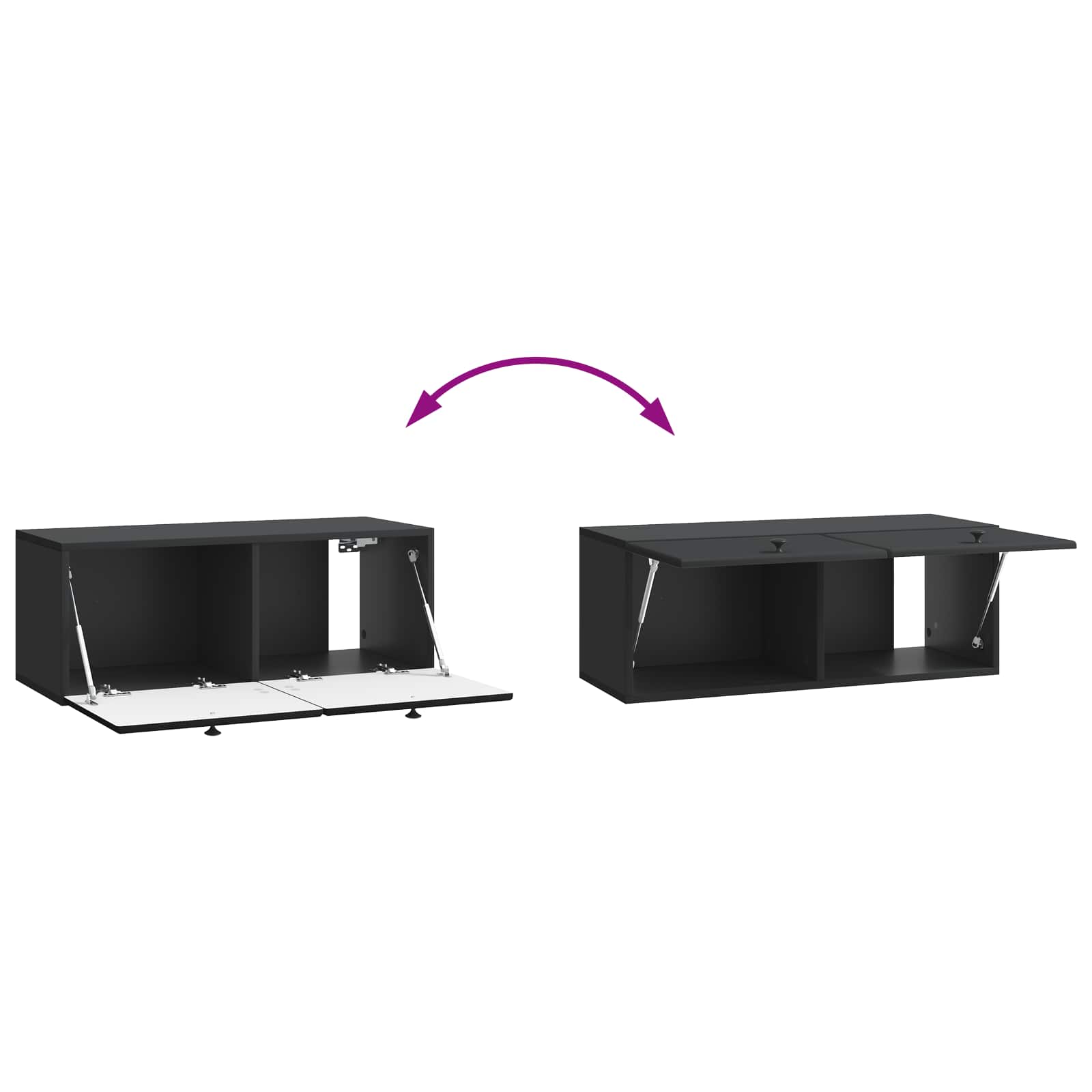 vidaXL Szafka RTV montowana na ścianie 78,5 x 31 x 30 cm Czarny