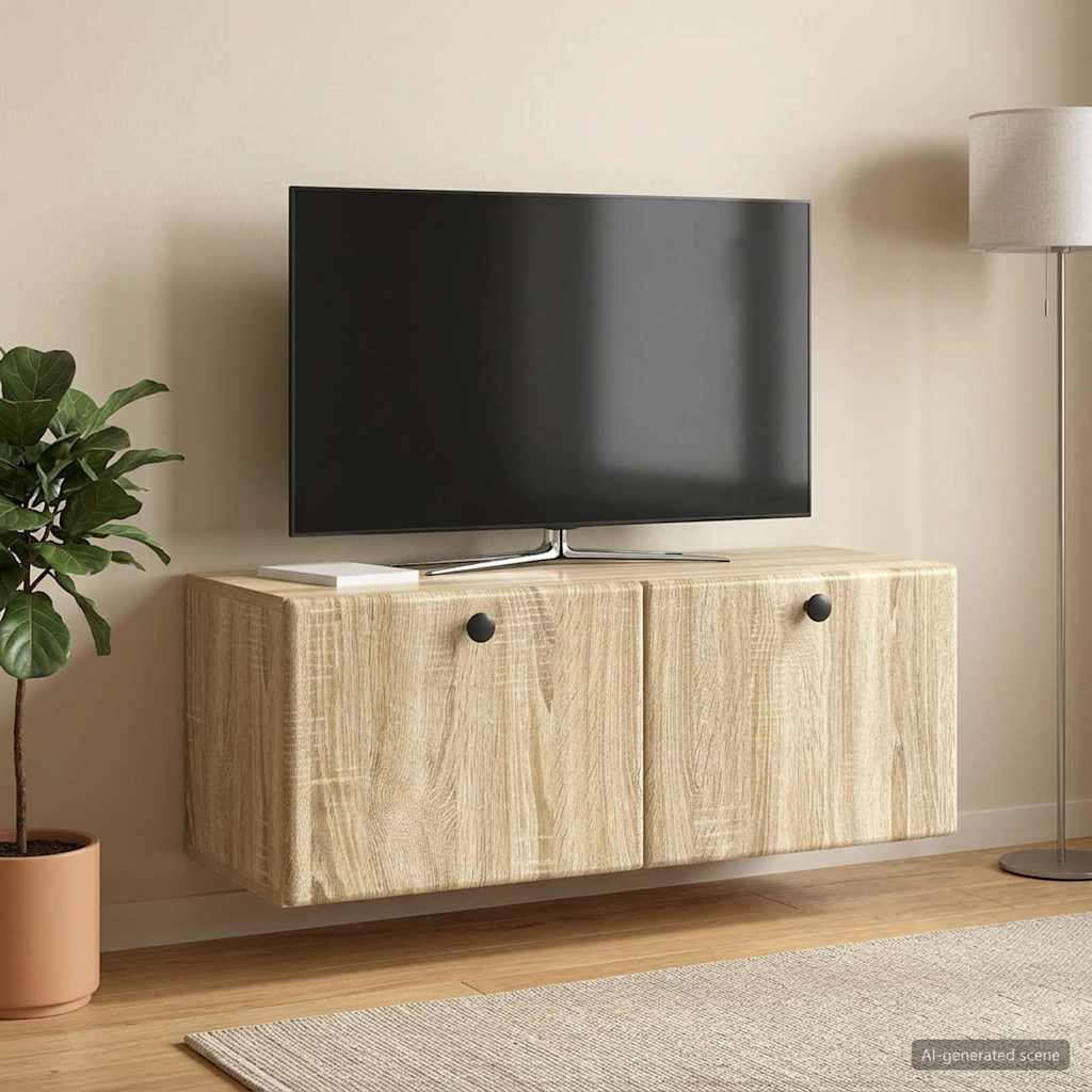 vidaXL Szafka RTV montowana na ścianie 78,5 x 31 x 30 cm dąb Sonoma