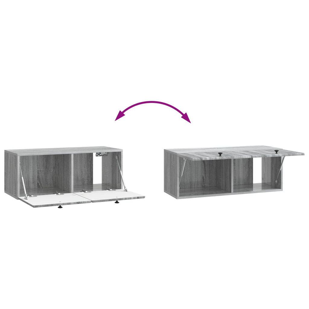 vidaXL Szafka RTV montowana na ścianie 78,5 x 31 x 30 cm Szary Sonoma