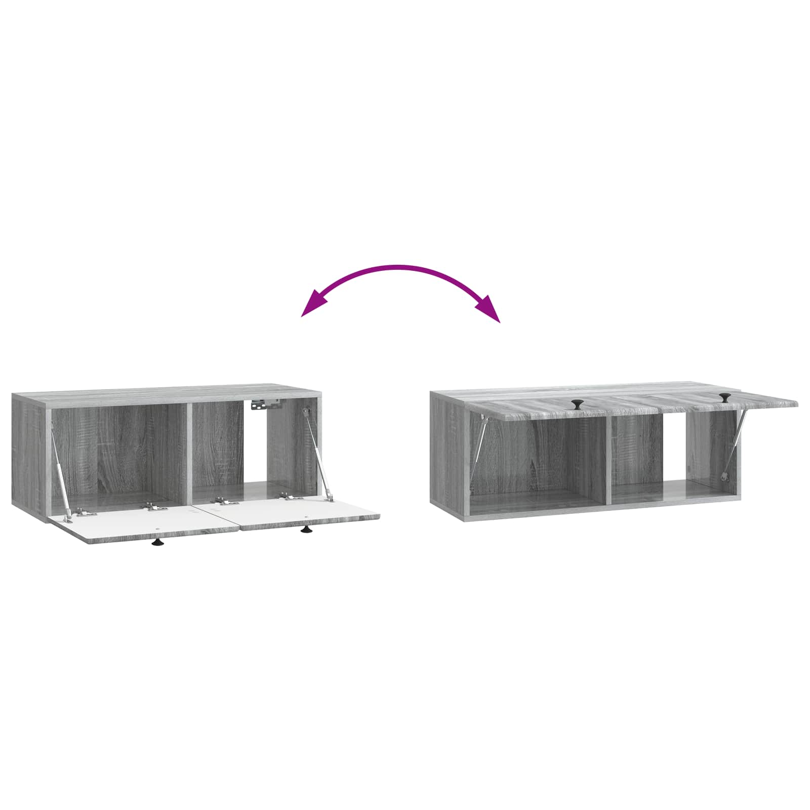 vidaXL Szafka RTV montowana na ścianie 78,5 x 31 x 30 cm Szary Sonoma