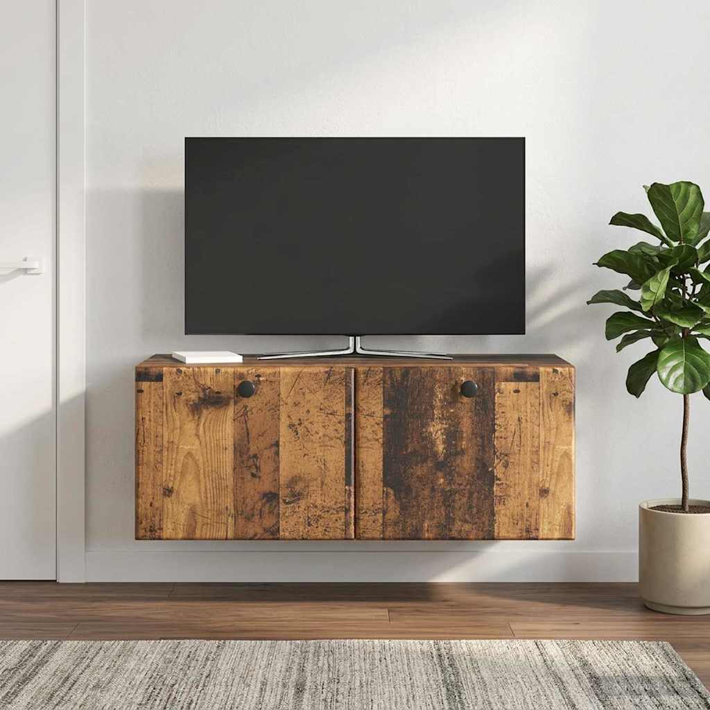 vidaXL Szafka RTV montowana na ścianie 78,5 x 31 x 30 cm Stare drewno