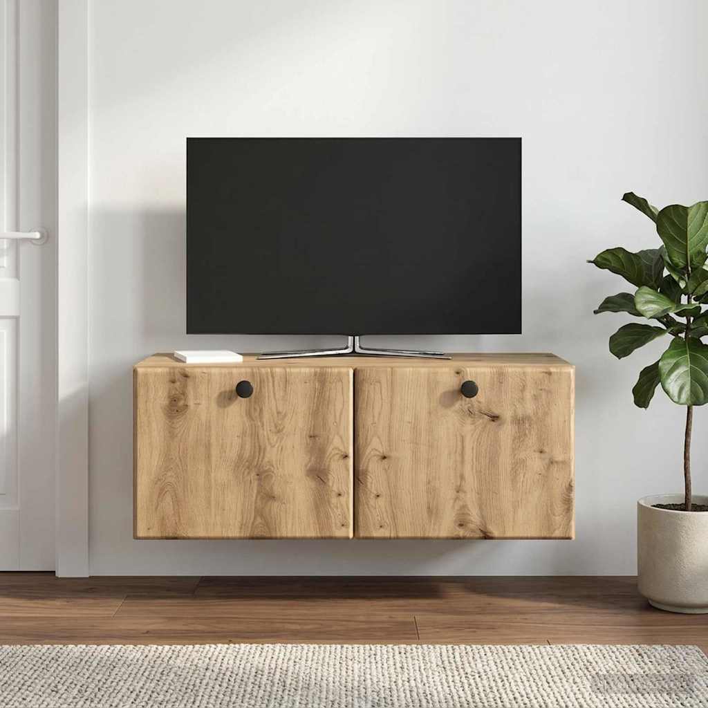 vidaXL Szafka RTV montowana na ścianie 78,5 x 31 x 30 cm Dąb artisan