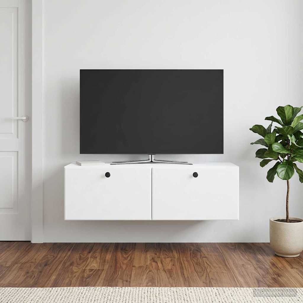 vidaXL Szafka RTV montowana na ścianie 98 x 31 x 30 cm Biały