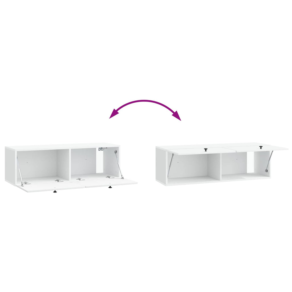 vidaXL Szafka RTV montowana na ścianie 98 x 31 x 30 cm Biały