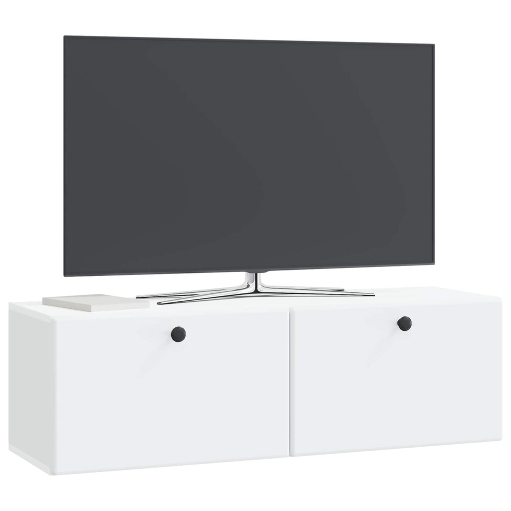 vidaXL Szafka RTV montowana na ścianie 98 x 31 x 30 cm Biały