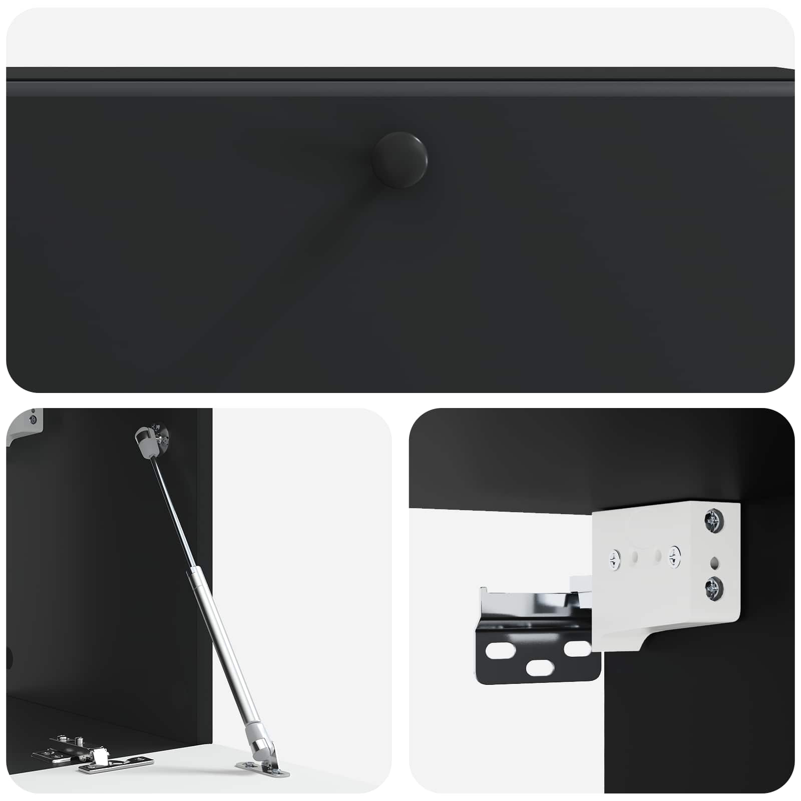vidaXL Szafka RTV montowana na ścianie 98 x 31 x 30 cm Czarny