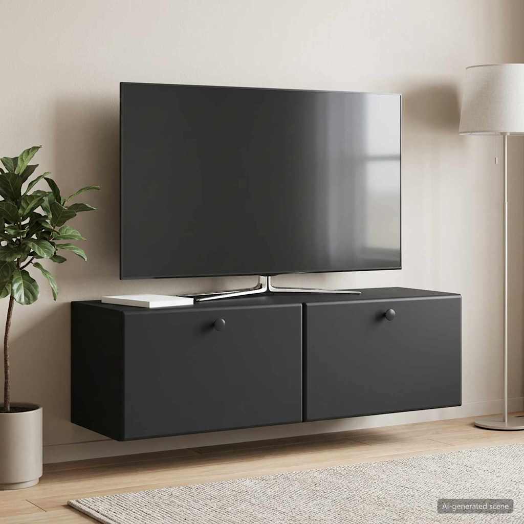 vidaXL Szafka RTV montowana na ścianie 98 x 31 x 30 cm Czarny