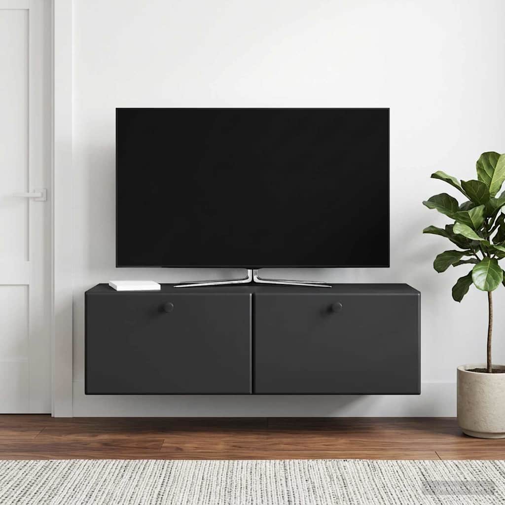 vidaXL Szafka RTV montowana na ścianie 98 x 31 x 30 cm Czarny