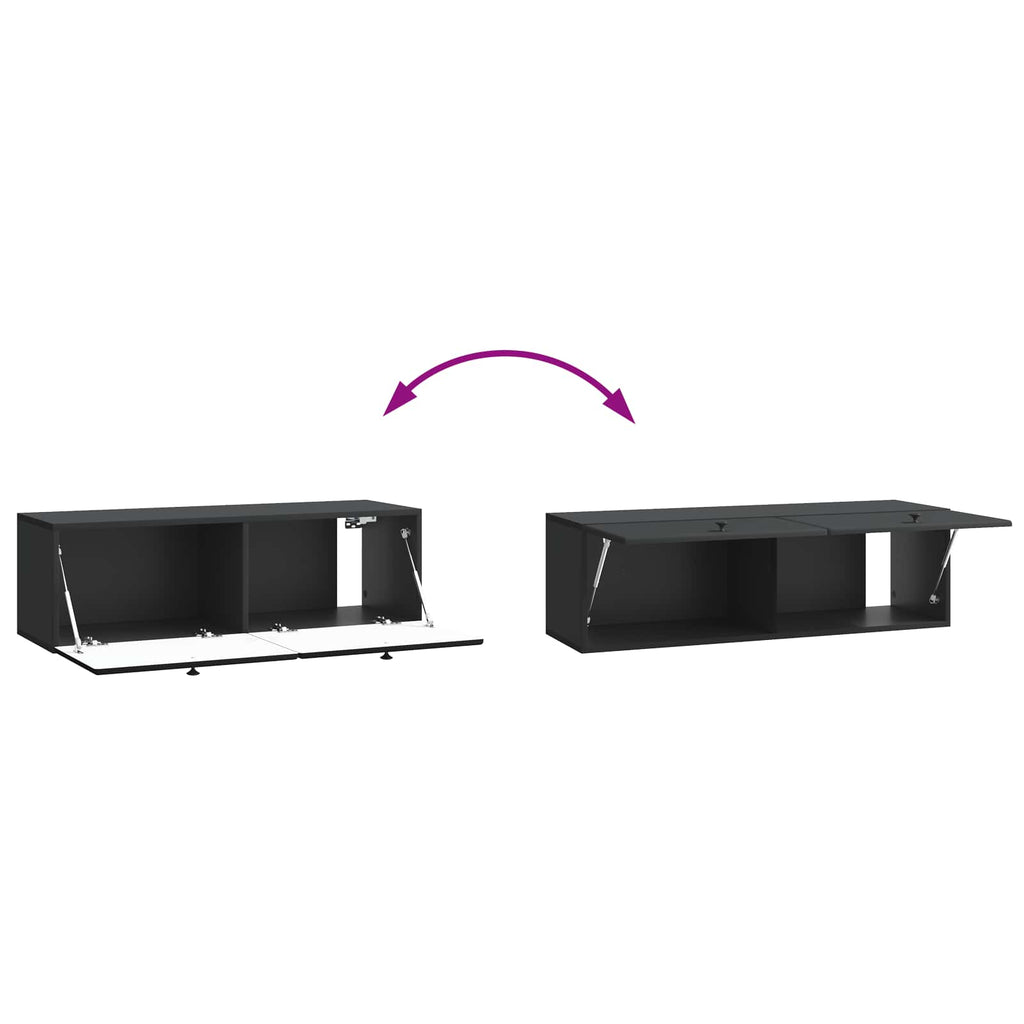 vidaXL Szafka RTV montowana na ścianie 98 x 31 x 30 cm Czarny